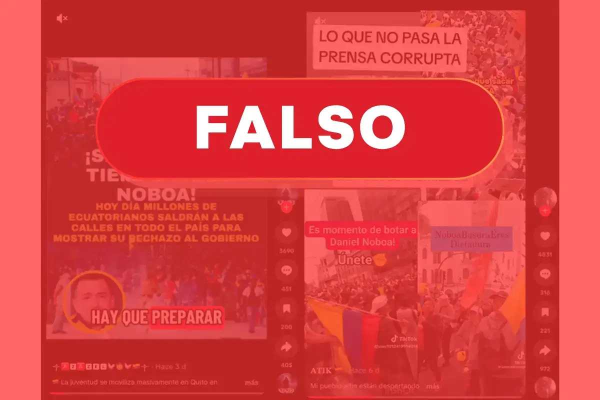 Desmentido sobre protestas masivas contra el gobierno de Noboa