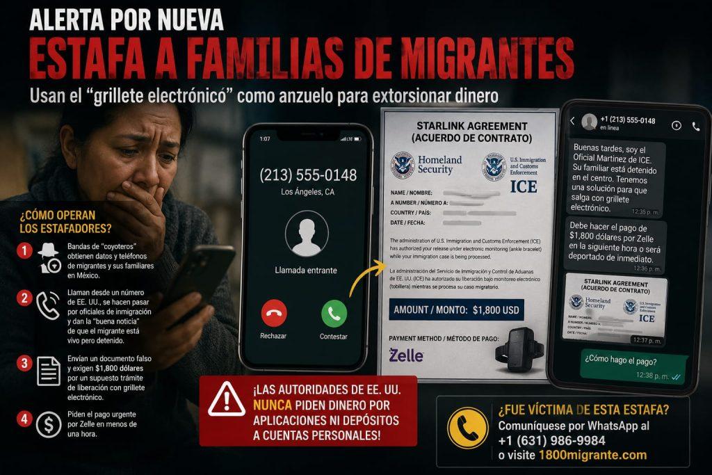 Alerta sobre estafa a familias de migrantes con falso grillete electrónico