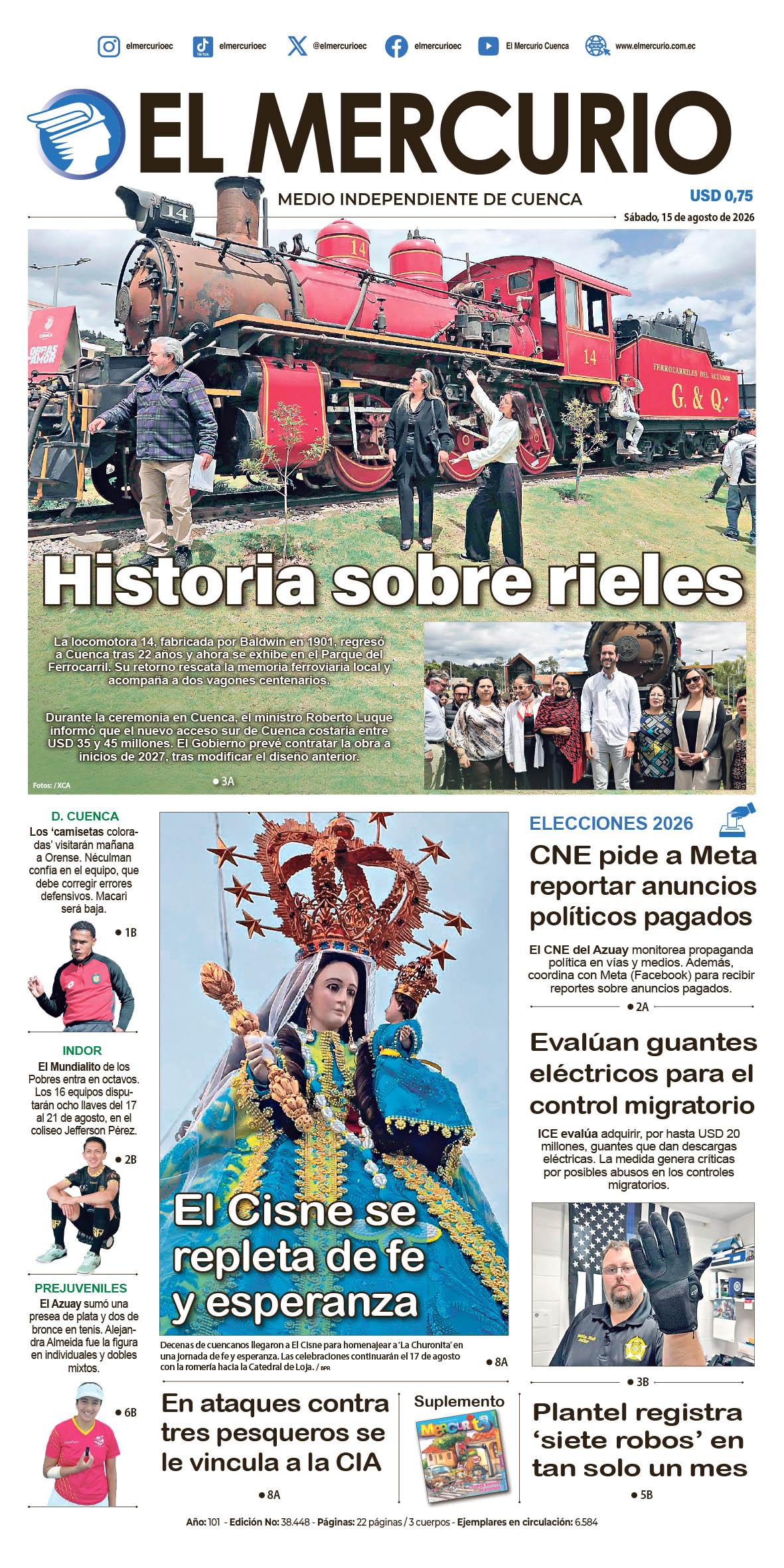Portada 15 de agosto de 2026: sismo en Quito y Cuenca