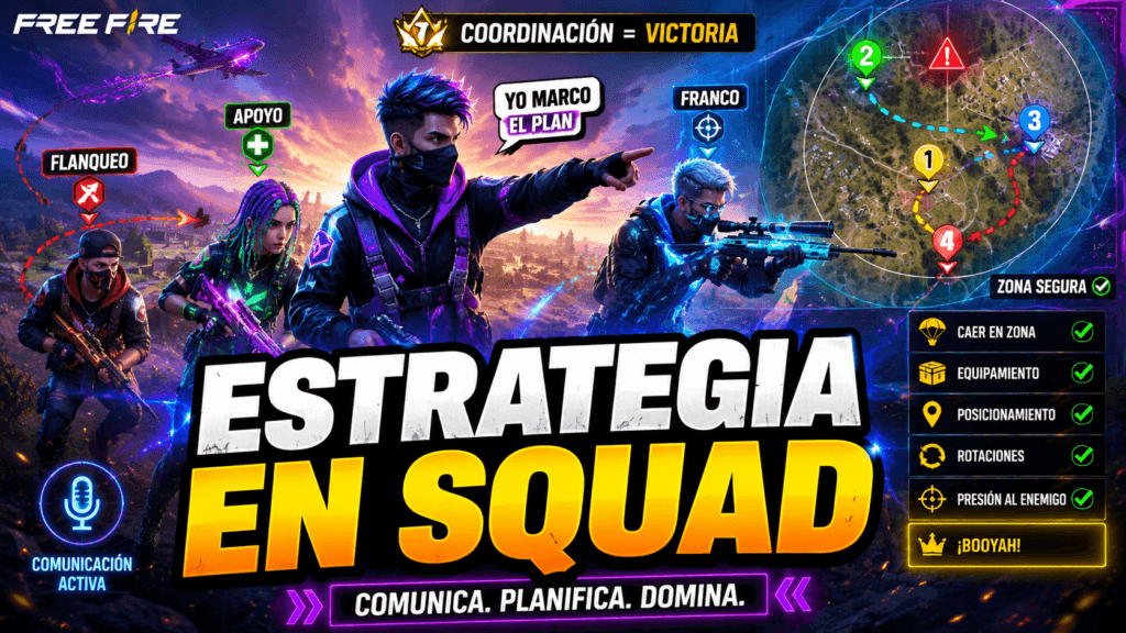 Estrategias para jugar en equipo (squad) en Free Fire