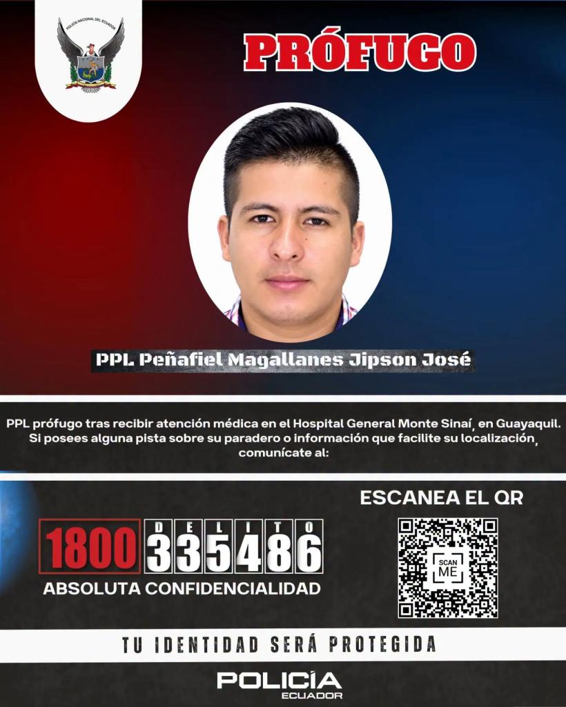 Fuga de Jipson Peñafiel en Guayaquil conmociona al país
