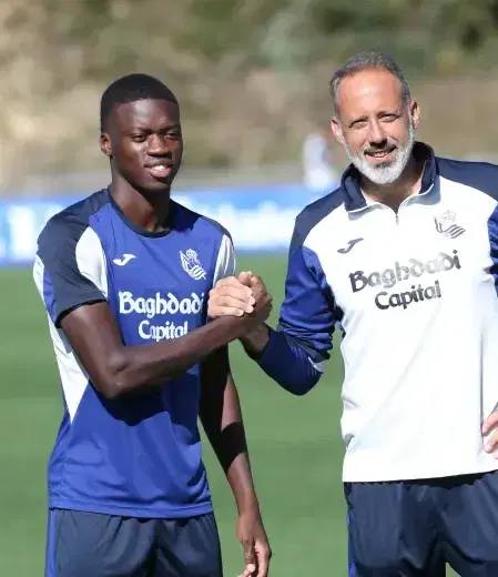 Mamadou Sarr realiza su primera práctica con Real Sociedad antes del duelo ante Espanyol