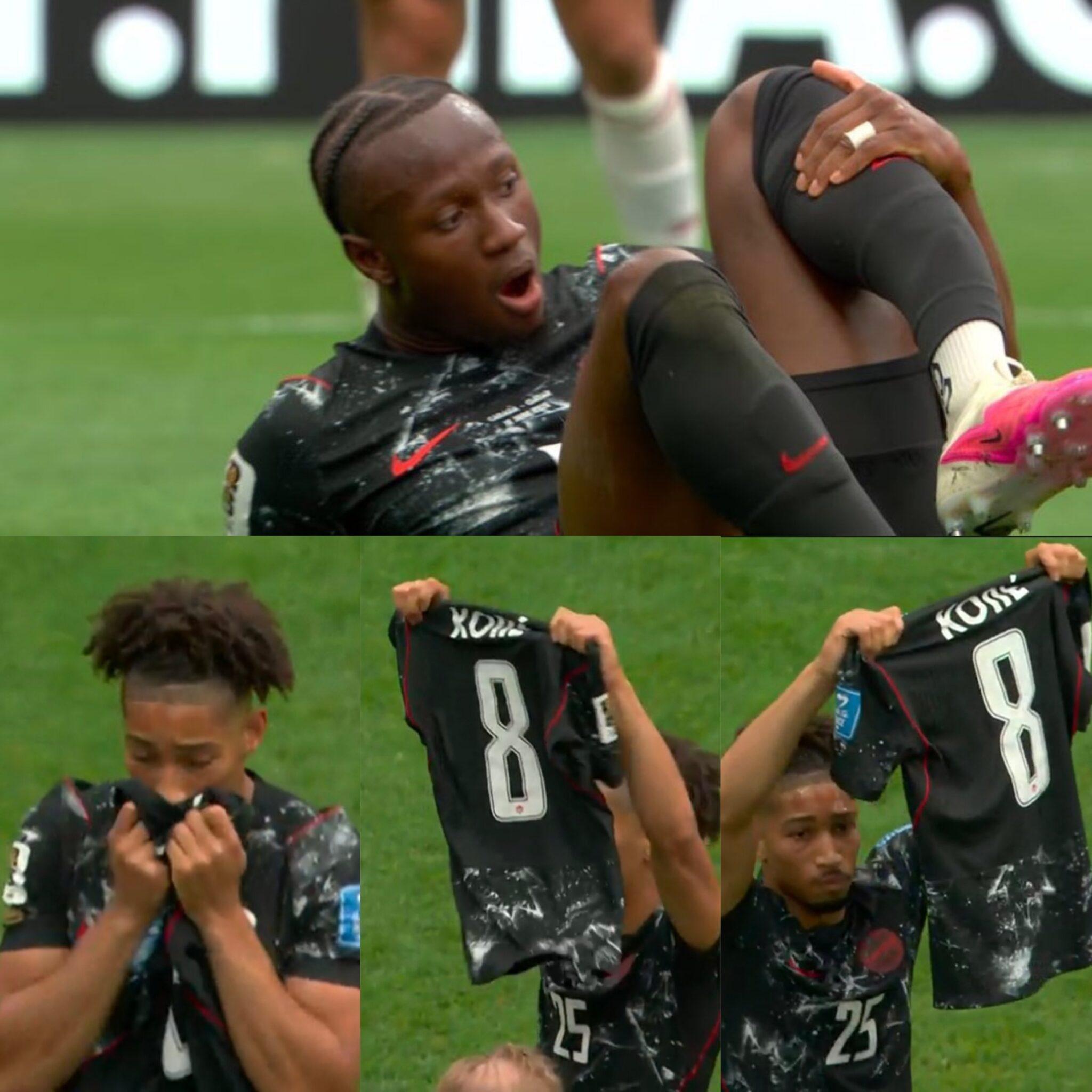 Saliba marcó y dedicó a Koné en el 6-0 de Catar