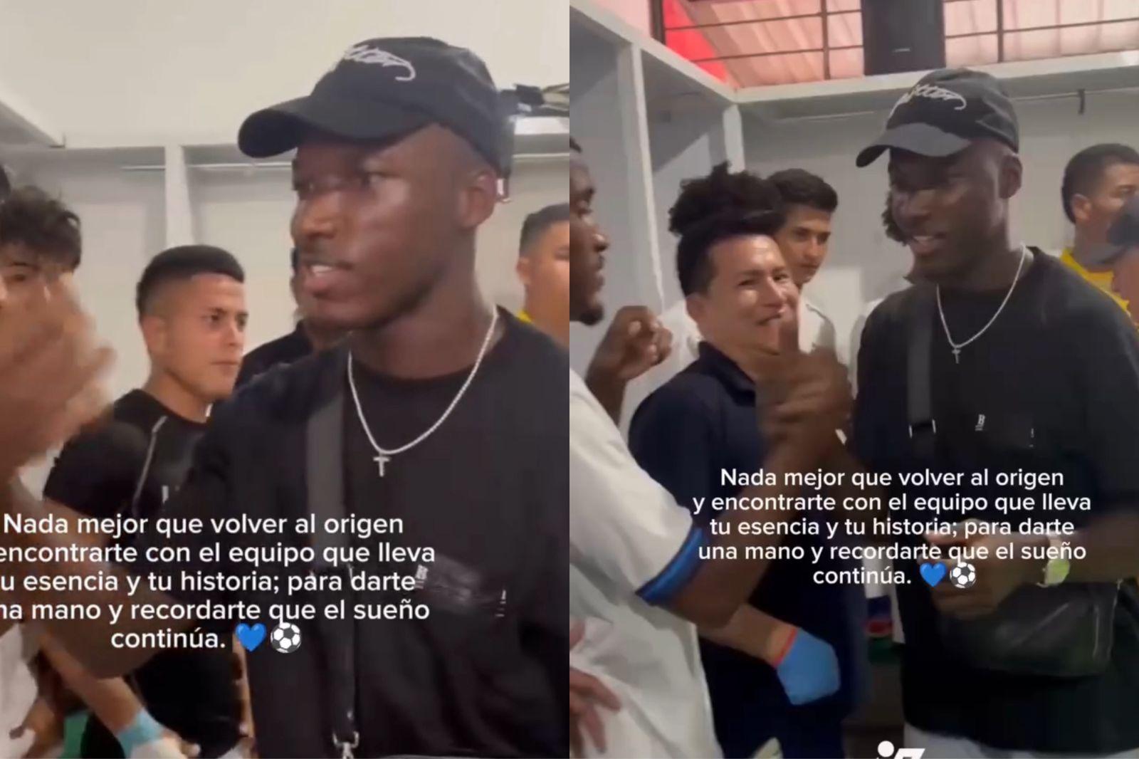 ¡AMOR POR SU TIERRA! Moisés Caicedo visitó a su equipo en Santo Domingo tras la participación de La Tri en el Mundial