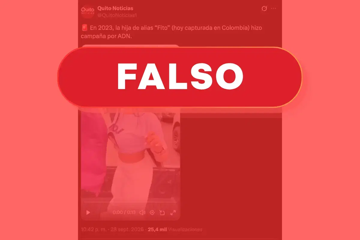 Es falso que la hija de alias Fito hizo campaña por ADN