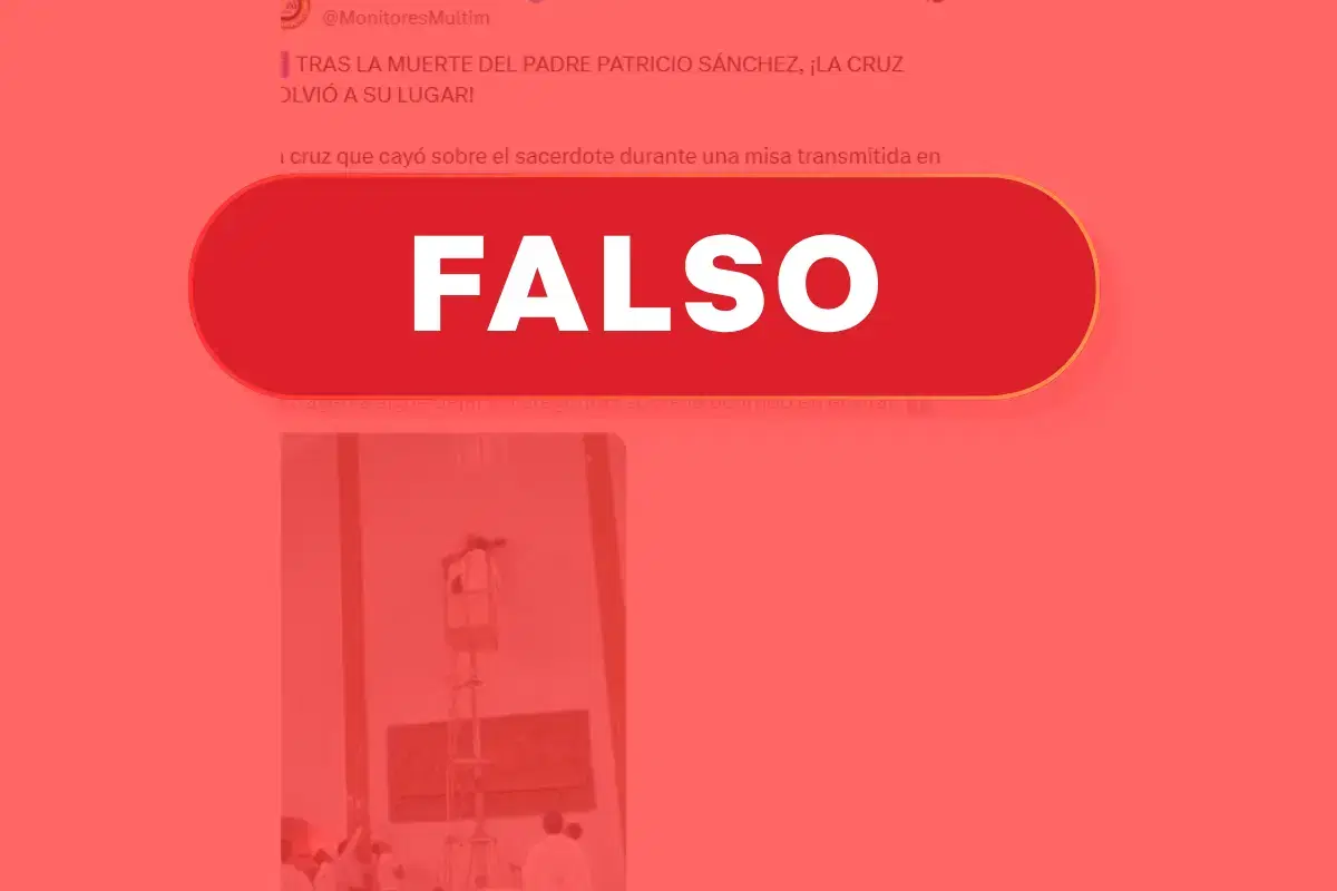 Falso: la cruz que cayó sobre el padre Patricio no fue reinstalada