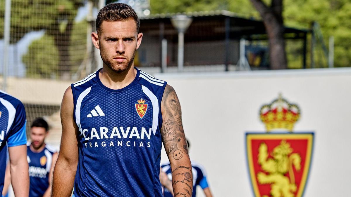 Diego González se estrena en un entrenamiento con el Zaragoza