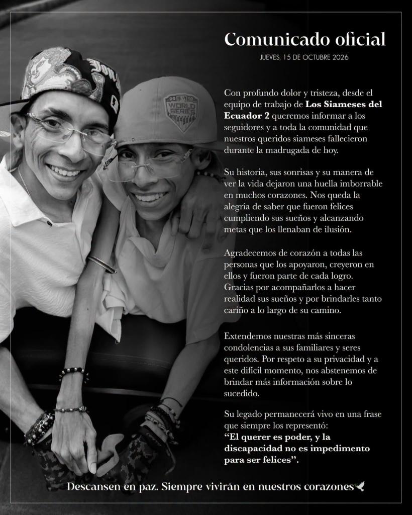 Fallecen los siameses José Luis y José Armando Cevallos