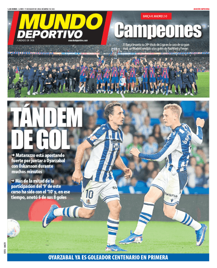 Portada de Mundo Deportivo para el 11 de mayo de 2026