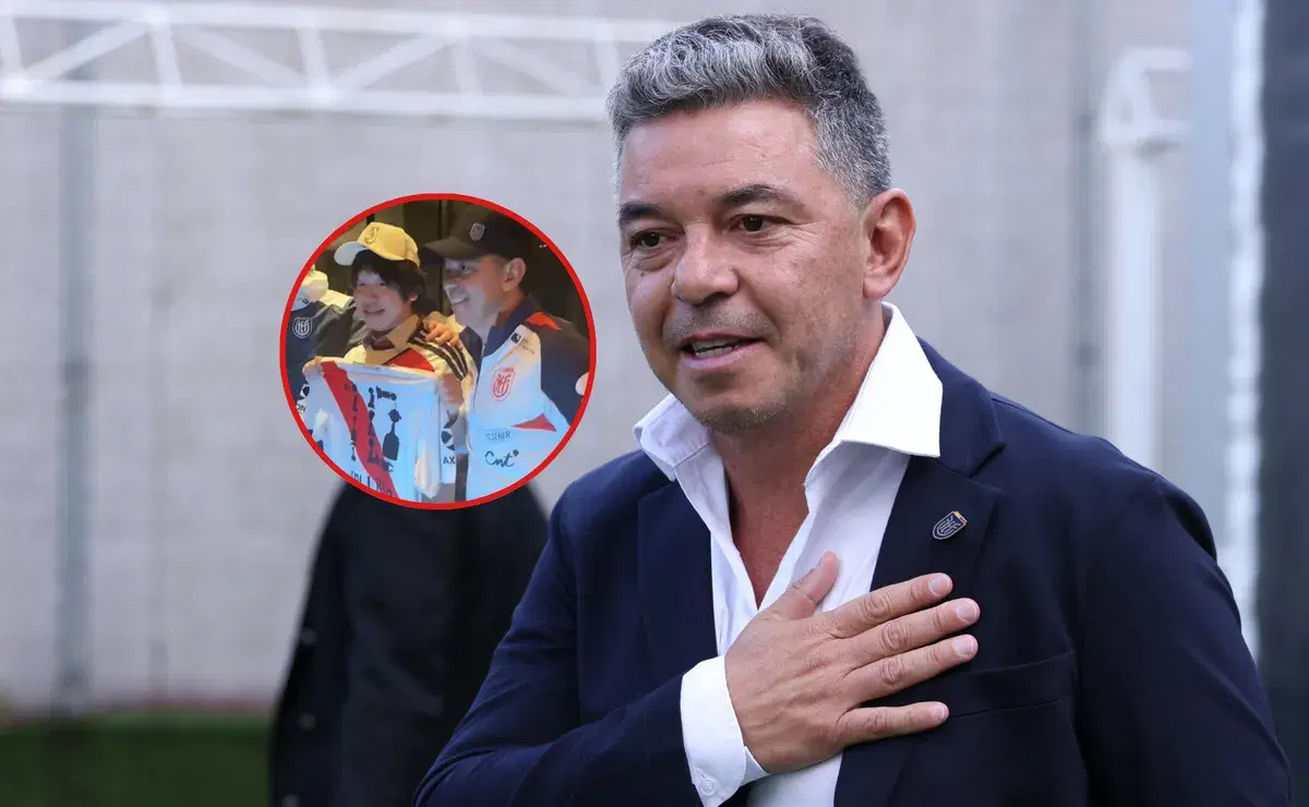Marcelo Gallardo recibe singular regalo de fan japonés