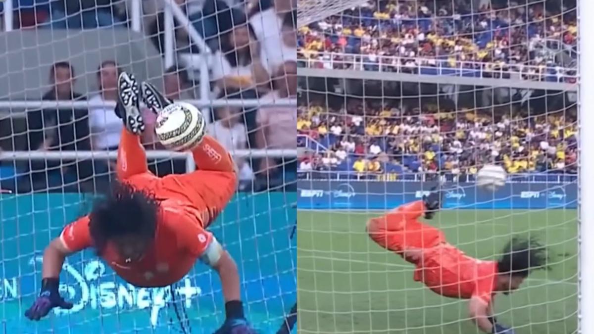 René Higuita volvió a hacer el escorpión... aunque los años no perdonan
