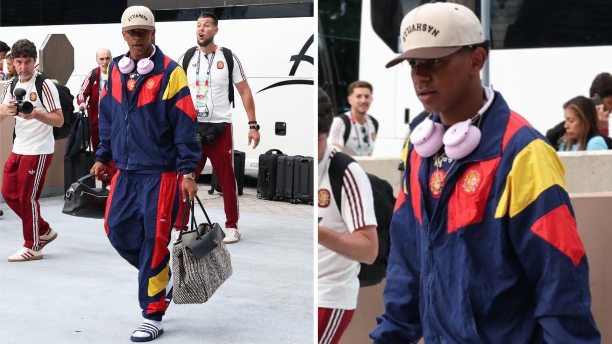 El 'look' de Lamine Yamal en su llegada Atlanta que no deja a nadie indiferente