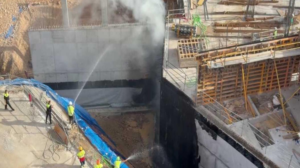 Se generó un incendio en las obras de la nueva Romareda, sin que pase a mayores