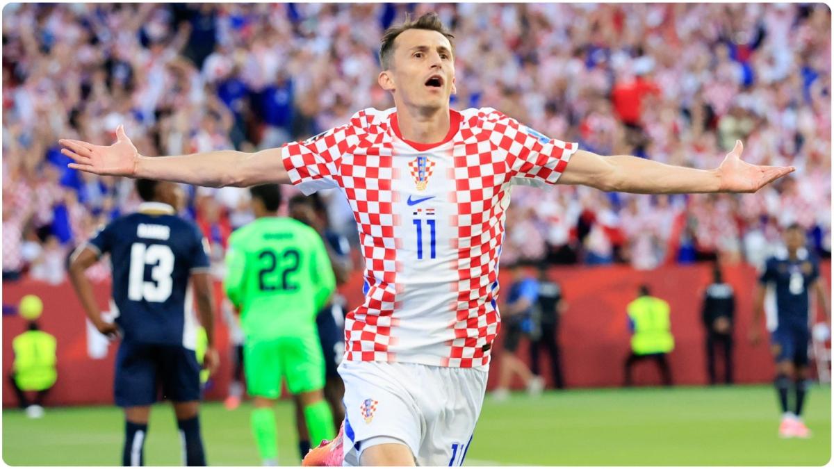 Gol de Ante Budimir (0-1) en el Panamá 0-1 Croacia