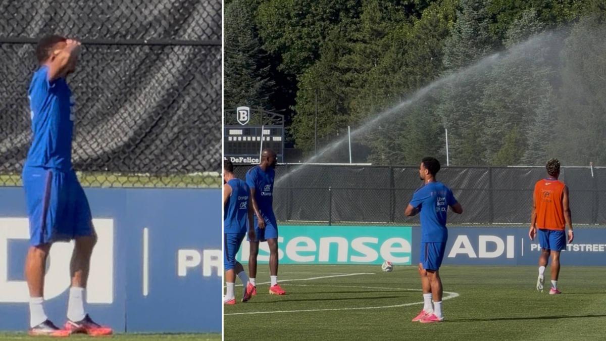 Francia entrena con calor extremo de cara a Paraguay