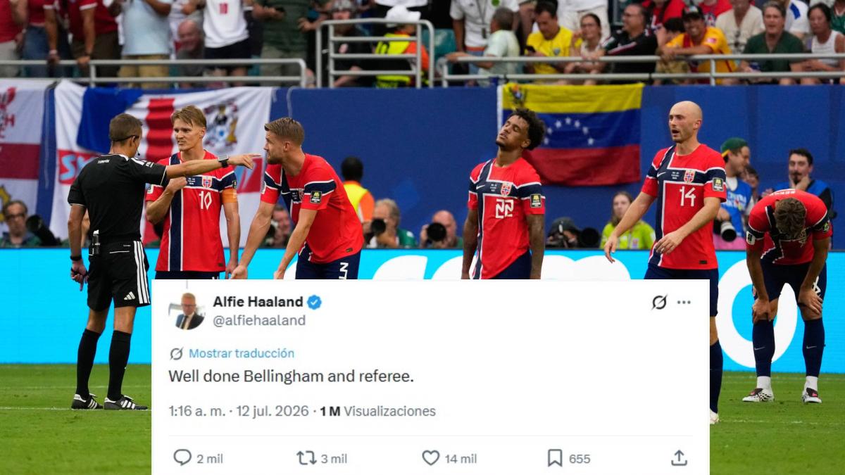 Alfie Haaland y su crítica al arbitraje en el Noruega-Inglaterra