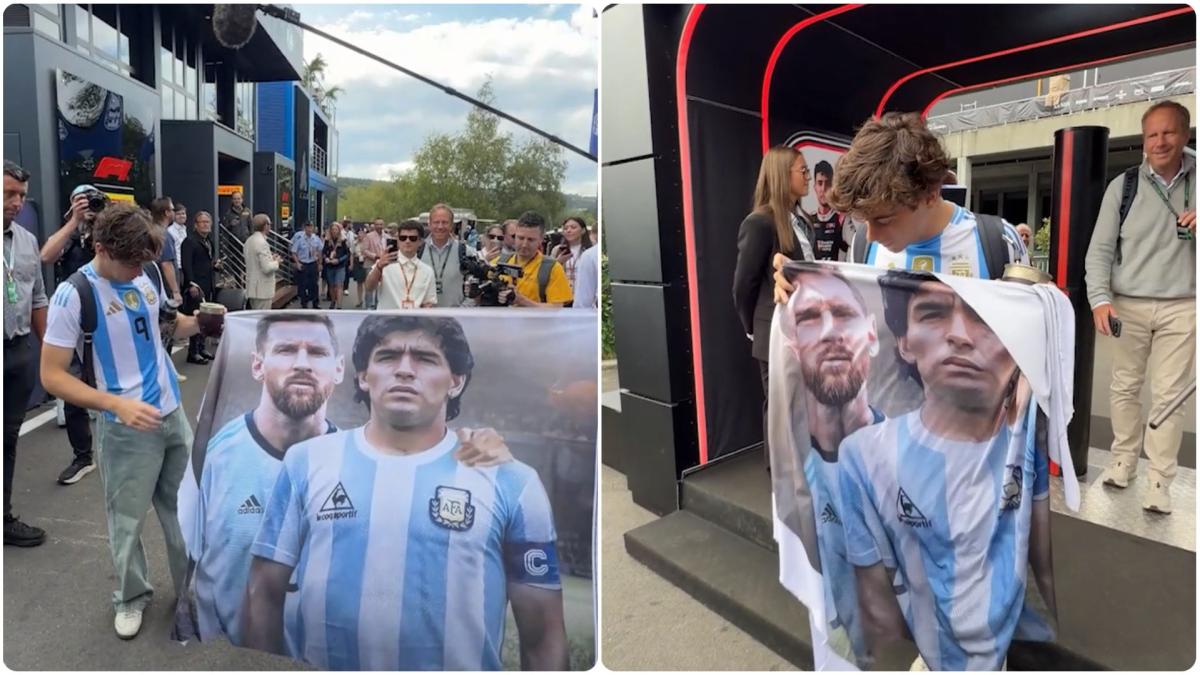 Colapinto lució la camiseta de Argentina en el GP de Bélgica