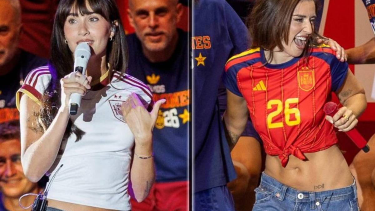 Aitana brilló en la fiesta de Cibeles tras el Mundial