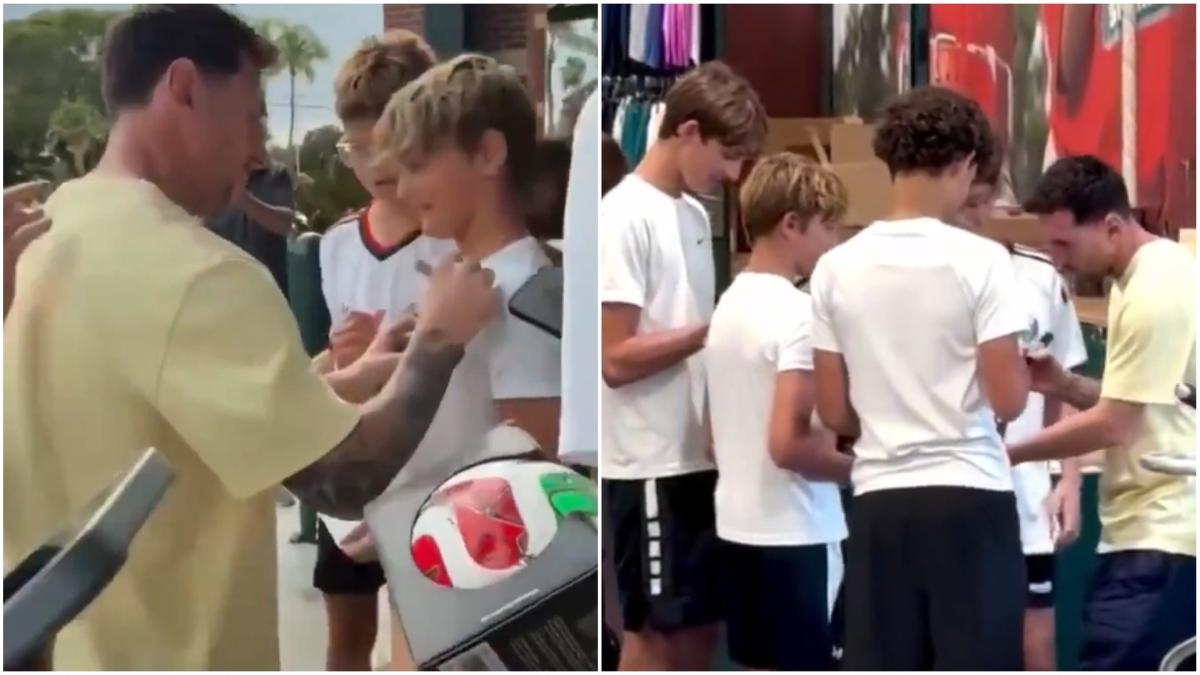 Un día casual de Messi... firmando autógrafos en un supermercado
