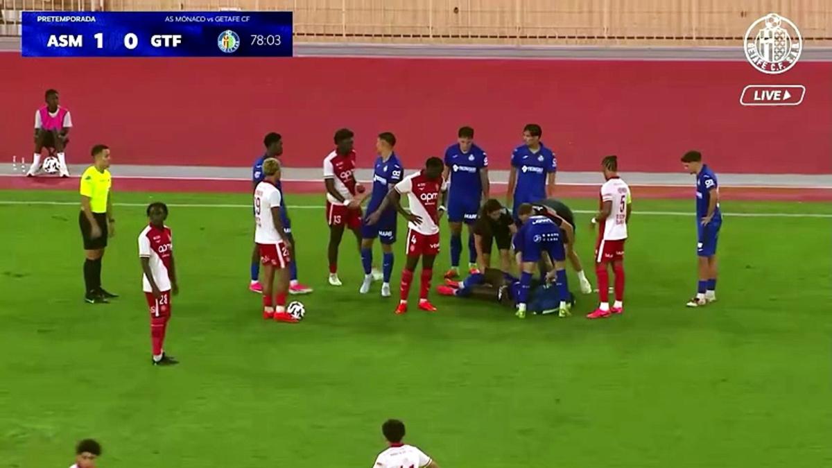 Mónaco supera a Getafe en un duelo marcado por la lesión de Uche
