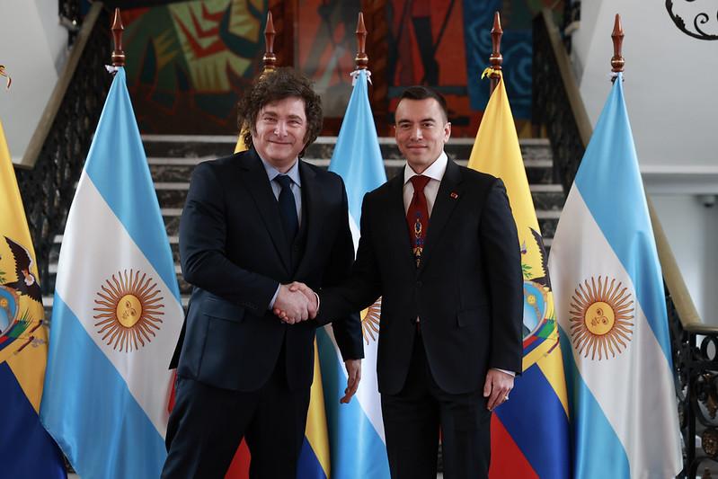 Noboa y Milei firman acuerdos en seguridad y comercio